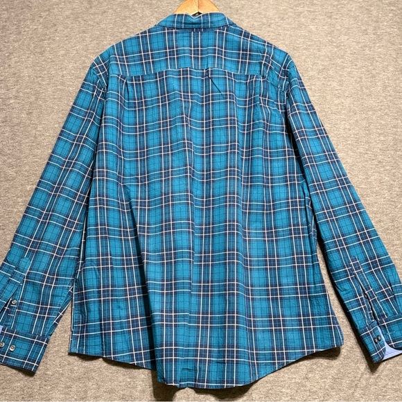 George Classic Fit Blue Plaid Men's Shirt Long Sleeve Size 2XL (50-52) - Picture 4 of 8